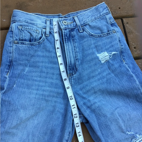 EXPRESS SIZE 00 DISTRESSED HIGH RISE WIDE LEG JEANS H19 - Picture 4 of 10